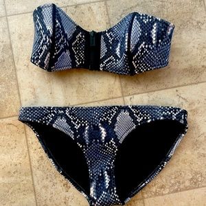 Triangl snakeprint two piece bandeau bikini